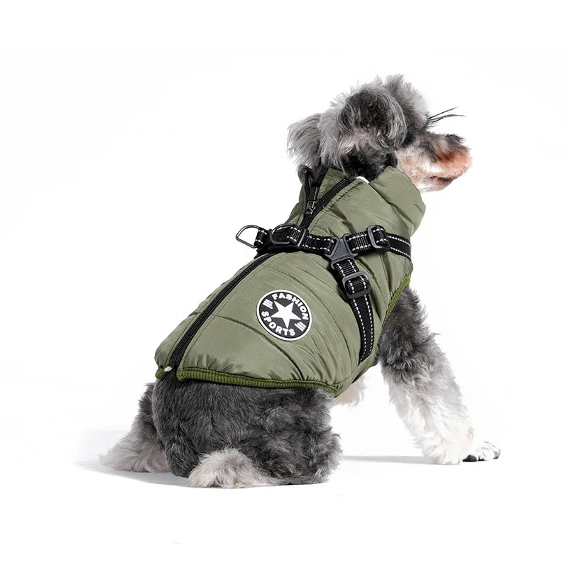 Pet Dog Jacket with Harness, Waterproof Winter Coat for Large Dogs.
