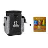 Multi-functional black dog outdoor training bag with eco-friendly poop bags, ideal for carrying pet treats and training essentials.