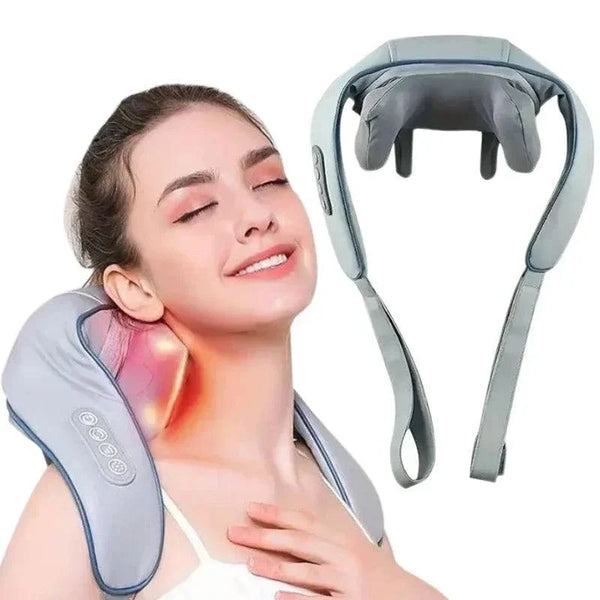 Neck and shoulder massage shawl with heating kneading 6D massage head.